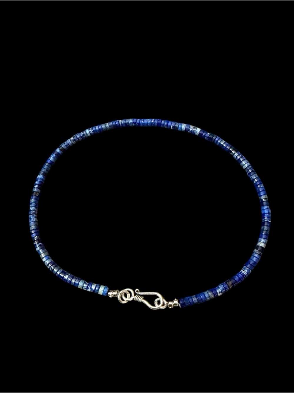 Blue Heishi Bead Necklace.